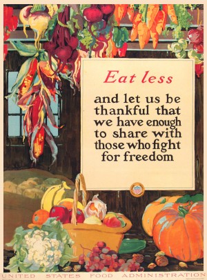 Eat less United States Food Administration poster